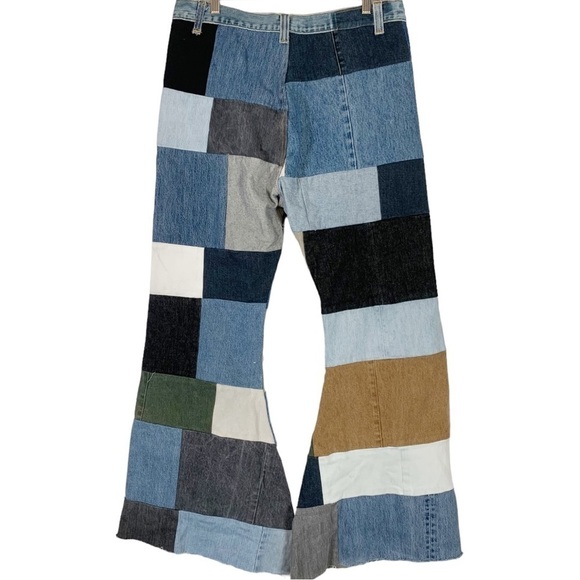 Vintage Levi's Patchwork Bell Bottom Flare Leg Jeans Size 36/XL - Picture 2 of 8